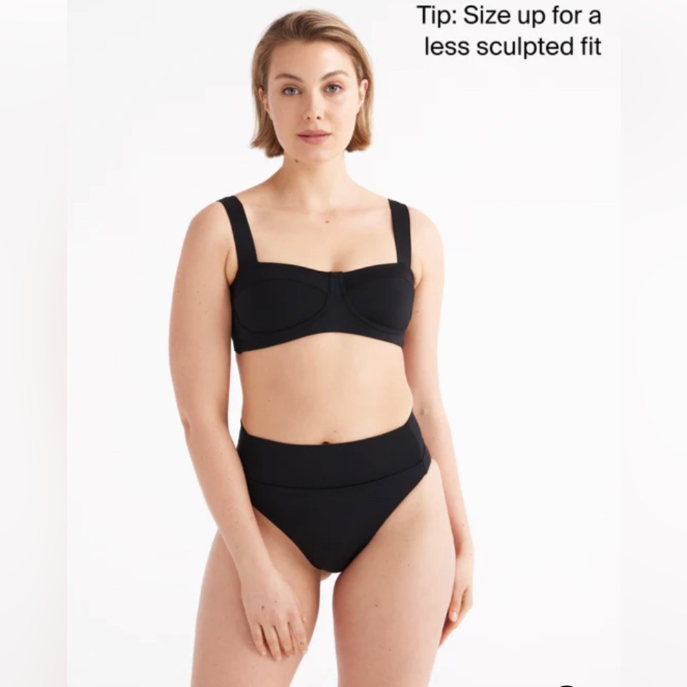 NWT Knix Black Sculpt High Rise High Cut Swim Bottom S